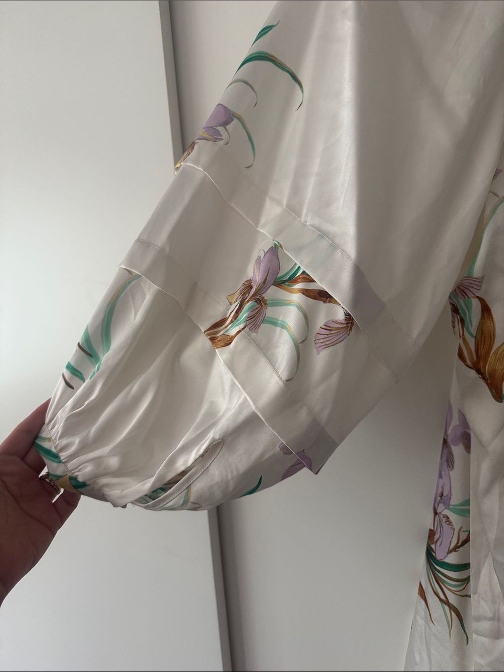 Kobi Halperin White Floral Long-Sleeve Tie-waist Dress - Picture 5 of 5